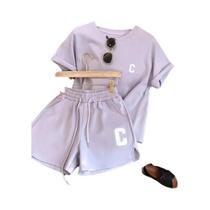 Conjunto De Pijama Feminino De Verão Tamanho Grande 2 Peças Camiseta De Manga Curta Solta E Shorts