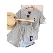 Conjunto De Pijama Feminino De Verão Tamanho Grande 2 Peças Camiseta De Manga Curta Solta E Shorts
