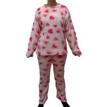 Conjunto de Pijama Feminino Plush Fofinho Confortável Quente - DEL VERANO