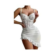 Conjunto De Pijama Feminino Transparente Com Sutiã De Renda Sexy E Lingerie De Fada