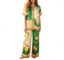 Conjunto de pijama feminino UEHCNFU com estampa de verão, 2 peças de poliéster Conjunto de pijama feminino UEHCNFU com estampa de verão, 2 peças de poliéster