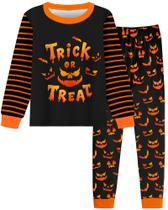 Conjunto de pijama Fiodrimy Boys de Halloween, manga comprida, tamanho 4-10 anos