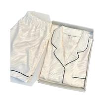 Conjunto De Pijama Floral De Seda Gelada Para Mulheres, Cardigã De Manga Curta E Shorts, 2 Peças,