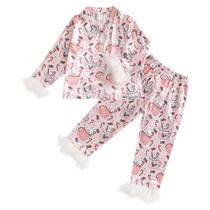 Conjunto de pijama Fsadfeas Kids Girls Christmas 6-7 Years Pink Ice Cream