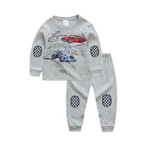 Conjunto De Pijama Infantil Com Estampa De Carro De Desenho Animado Para Meninos, Com Costura Conjunto De Pijama Infantil Com Estampa De Carro De Desenho Animado Para Meninos, Com Costura