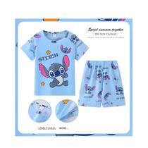 Conjunto De Pijama Infantil De Verão Winnie Bear Stitch Cartoon Manga Curta Roupa De Dormir Para