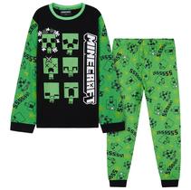 Conjunto de Pijama Infantil Minecraft 2 Peças Manga Longa Algodão