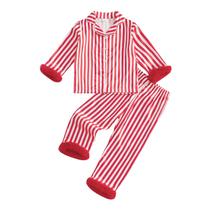Conjunto de pijama Kavousa para meninas e meninos, seda listrada de 2 a 3 anos Conjunto de pijama Kavousa para meninas e meninos, seda listrada de 2 a 3 anos