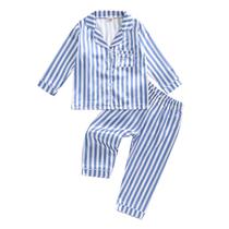 Conjunto de pijama MAINESAKA Baby Girl Boy, seda, listrado em cetim, 18-24M