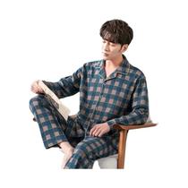 Conjunto De Pijama Masculino De Manga Longa E Calças Longas Primavera Outono Inverno Para Homens De