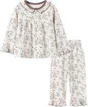 Conjunto de pijama Mud Kingdom para meninas com gola redonda e manga comprida