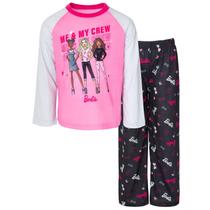 Conjunto de pijama para dormir Barbie Little Girls preto/rosa tamanho 4