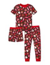 Conjunto de pijama PATPAT Kids Red Strawberry Bamboo Viscose tamanho 5T