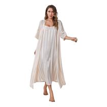 Conjunto de pijama Simulation Silk de manga comprida para mulheres Conjunto de pijama Simulation Silk de manga comprida para mulheres