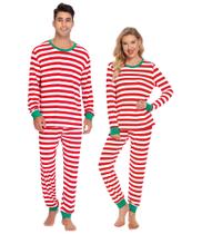 Conjunto de pijama SWOMOG Christmas Family de manga comprida para homens e mulheres Conjunto de pijama SWOMOG Christmas Family de manga comprida para homens e mulheres