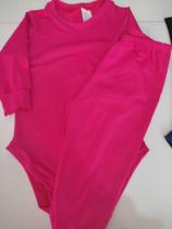 Conjunto de pijama térmico infantil bebê, contendo calça e body em malha térmica