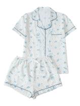 Conjunto de pijama WDIRARA Sea Turtle Graphic Button Down para mulheres Conjunto de pijama WDIRARA Sea Turtle Graphic Button Down para mulheres