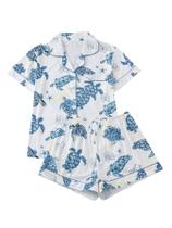 Conjunto de pijama WDIRARA Sea Turtle Graphic com botões e manga curta Conjunto de pijama WDIRARA Sea Turtle Graphic com botões e manga curta