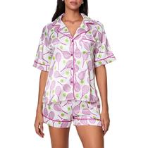 Conjunto de pijama Yiulangde Cute Silk Satin, 2 peças para mulheres Conjunto de pijama Yiulangde Cute Silk Satin, 2 peças para mulheres