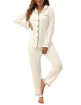 Conjunto de pijama ZMJ White Christmas, camisa de manga comprida e calça Conjunto de pijama ZMJ White Christmas, camisa de manga comprida e calça