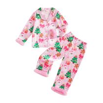 Conjunto de pijamas Afunbaby Toddler Baby Girl Boy Silk Satin 3-4Y