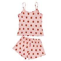 Conjunto de pijamas American Trends, estampa fofa de morango para mulheres Conjunto de pijamas American Trends, estampa fofa de morango para mulheres