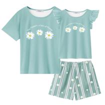 Conjunto de pijamas Arshiner para meninas, manga curta, verão de 9 a 10 anos Conjunto de pijamas Arshiner para meninas, manga curta, verão de 9 a 10 anos