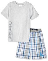 Conjunto de pijamas Calvin Klein Boys' Little Heather Grey tamanho S Conjunto de pijamas Calvin Klein Boys' Little Heather Grey tamanho S