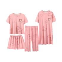 Conjunto De Pijamas Casuais Femininos Em Tamanho Grande Com Estampa De Urso Em Cartoon, Vestido E Conjunto De Pijamas Casuais Femininos Em Tamanho Grande Com Estampa De Urso Em Cartoon, Vestido E