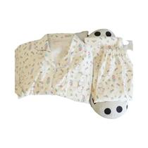 Conjunto De Pijamas Com Estampa De Cerejas Para Mulheres, Moda Coreana, Calças E Blusa De Algodão