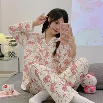 Conjunto De Pijamas Curtos Kawaii Hello Kitty Para Meninas 3 Peças Sanrio Cartoon Roupa De Dormir