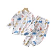 Conjunto De Pijamas De Algodão Com Estampa De Desenhos Animados Para Bebês De 0 a 5 Anos, Manga