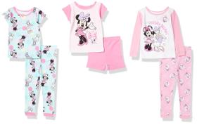 Conjunto de pijamas de algodão Minnie Mouse para meninas da Disney, 6 peças 2T