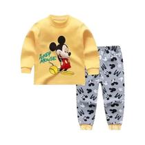 Conjunto De Pijamas De Algodão Para Bebês Meninos E Meninas 0-4 Anos Roupa De Casa Em Dois Peças