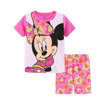 Conjunto de Pijamas de Algodão para Meninas - Verão - Elsa e Minnie - Manga Curta