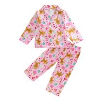 Conjunto de pijamas de cetim de Natal Twopumpkin Toddler Girl rosa