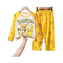 Conjunto De Pijamas De Desenho Animado Para Crianças Meninos E Meninas De 3 a 13 Anos Manga Longa