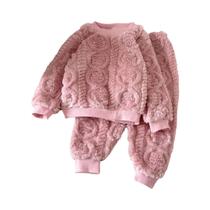 Conjunto De Pijamas De Flanela Para Meninas, Estilo Coreano, Pelúcia Espessa, Roupa Térmica De