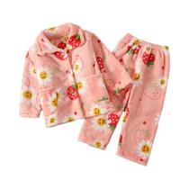 Conjunto De Pijamas De Inverno Para Crianças, Flanela Quente E Grossa, Cardigã De Manga Longa, Conjunto De Pijamas De Inverno Para Crianças, Flanela Quente E Grossa, Cardigã De Manga Longa,