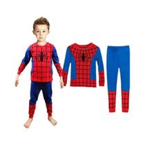 Conjunto De Pijamas De Manga Comprida Para Meninos Spiderman Cartoon Hero League Pijamas Terno De