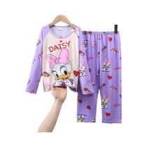 Conjunto De Pijamas De Manga Longa Mickey Minnie Winnie the Pooh Para Meninos E Meninas Pijamas De