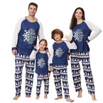 Conjunto de pijamas de Natal ANGELGGH Matching Family Blue XL Masculino