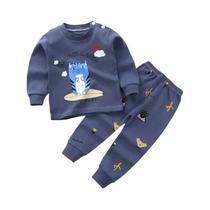 Conjunto De Pijamas De Outono Para Crianças Com Estampa De Desenho Animado, Camisetas E Calças De