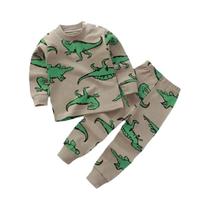 Conjunto De Pijamas De Outono Para Crianças Com Estampa De Desenho Animado Camisetas E Calças De