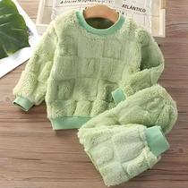 Conjunto De Pijamas De Veludo Para Meninos E Meninas, Roupa De Inverno E Outono Para Crianças, Conjunto De Pijamas De Veludo Para Meninos E Meninas, Roupa De Inverno E Outono Para Crianças,