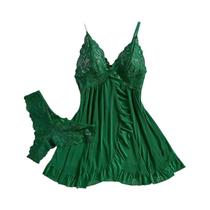 Conjunto De Pijamas De Verão Para Mulheres, Camisola Sem Mangas E Costas Descobertas Em Renda,