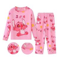 Conjunto de Pijamas Disney Stitch Infantil - Roupa de Dormir Fofa para Meninos e Meninas