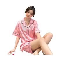 Conjunto De Pijamas Femininos Com Cardigan Listrado Rosa, Roupas De Dormir De Alta Qualidade, Conjunto De Pijamas Femininos Com Cardigan Listrado Rosa, Roupas De Dormir De Alta Qualidade,