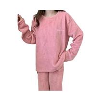Conjunto De Pijamas Femininos De Inverno Em Veludo Coral, Roupa De Casa Aconchegante E Confortável