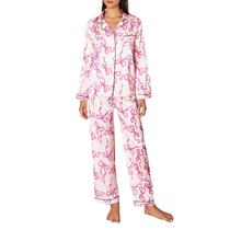 Conjunto de pijamas femininos de seda acetinada Aopwsrlyi Conjunto de pijamas de Natal